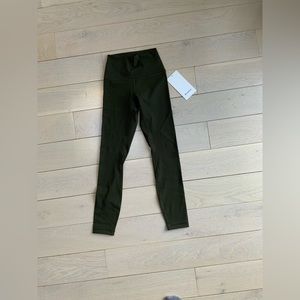 Dark Green Lululemon 25” Wunder Under HR Leggings
